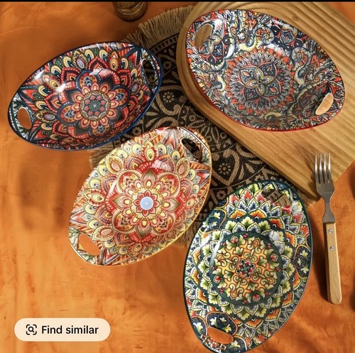 Bohemian ceramic cereal - cereal, bowls