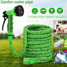 Expandable Garden Hose Pipe Anti Kink With 7 Function Water Spray Gun Magic Hose