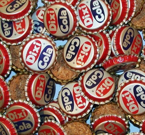 Soda pop bottle caps - of, 12