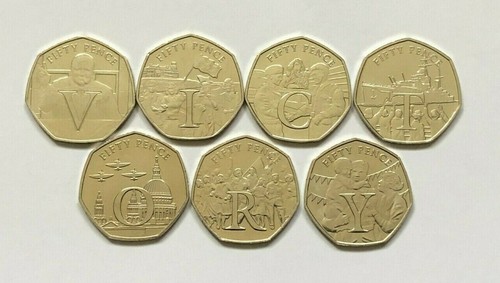 50p coins isle man - coins, victory