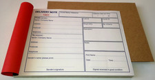 Duplicate delivery note book - duplicate,