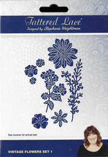 Tattered Lace Vintage Flowers Set 1 Cutting Die Set for cardmaking, scrapbooking