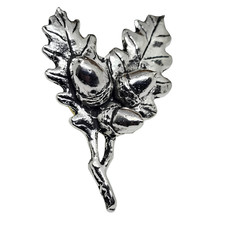 Oak Acorn Leaf Pewter Pin