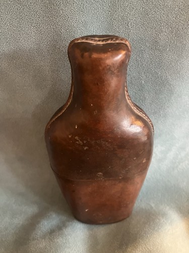 Antique leather cased glass - antique,
