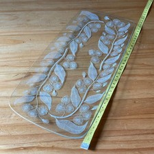 Vintage Chance Clear Glass Calypto Rectangle Serving Plate Platter Gilded Edge