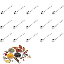 15-Pack Small Spoons for Spices Jars Mini Salt Spoons Smooth Stainless Steel Min