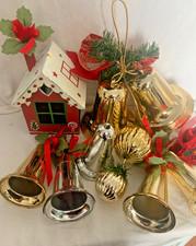 Christmas decorations large bells bundle gold silver ideal for craft good 