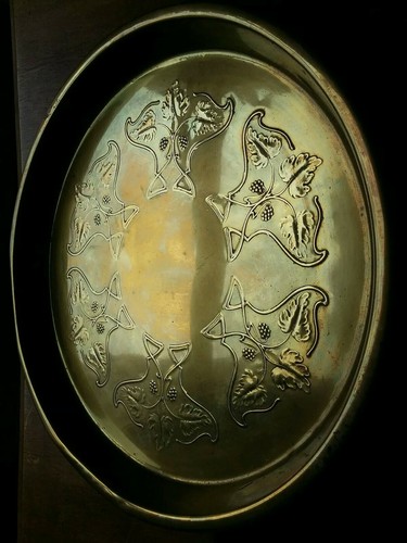 Art nouveau brass tray - art, charger