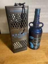 Kraken 2021 Limited Edition Unknown Deep Diver Cage Tin & Blue Bottle (empty!)
