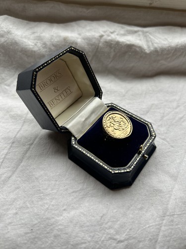 9ct gold ring mens half - 9ct,