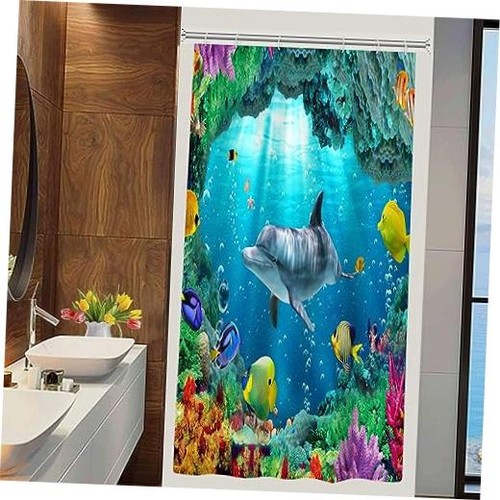 Blue ocean shower curtains - blue,
