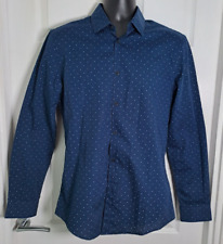 Zara Man Blue Spot Slim Fit Shirt Size Medium Long Sleeve 100% Cotton NWOT