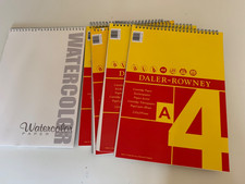 A4 Artist Sketch Book Drawing Pad White 150 g/m2 Cartridge Paper + 1 Watercolour