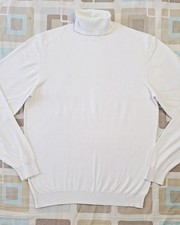 Mens Zara White Roll Neck Thin