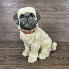 Pug Dog Ornament Figurine With Hair Realistic Rare Hard Shell Cute 