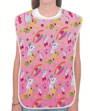 1pc Unicorns - Linen Adult Bib