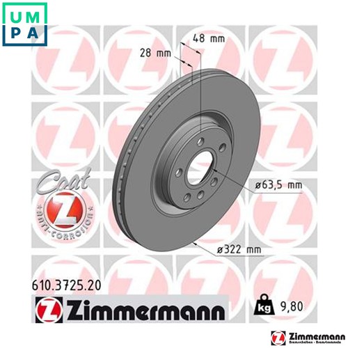 Brake disc 610 3725 for - brake,