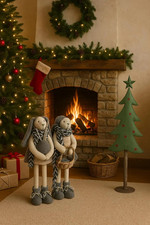 2 Handmade Fabric Rabbits