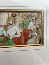 Antique Mughal Painting Emperor Hand Made Islamic Art Very Good Detalii