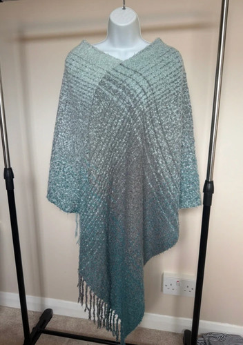 Blue wool shawl - blue,