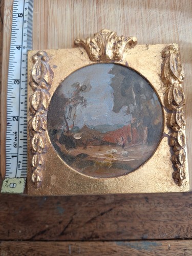 Antique miniature oil painting - oil,