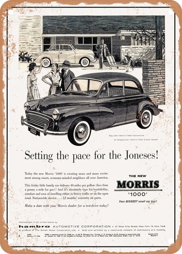 Metal sign 1958 morris 1000 - sign,