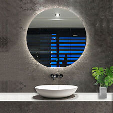 Round Bathroom Mirror with Backlit LED Lights Demister Dimmable Color Changing