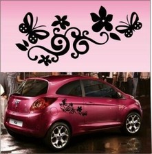 2x Butterfly Flower Vinyl Car