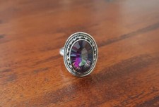 Mystic topaz Ring sterling