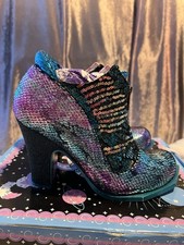 Irregular Choice Size 5 Purple&multicolour Sequin “Hi Roller” Ankle Boots