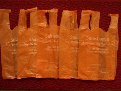Sainsbury orange plastic - 5, x
