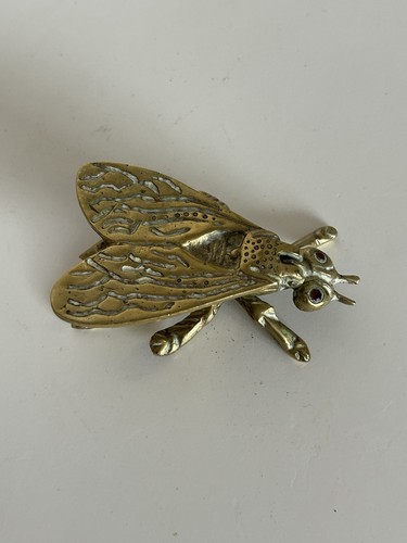 Vintage brass fly - , insect