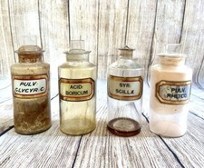 4 x ANTIQUE 1890's APOTHECARY