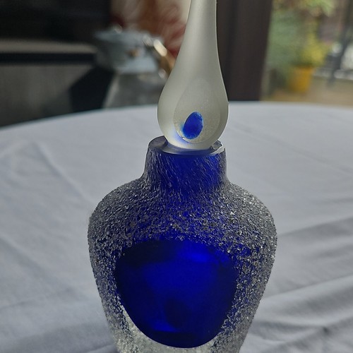 Cobalt blue art glass perfume - blue,