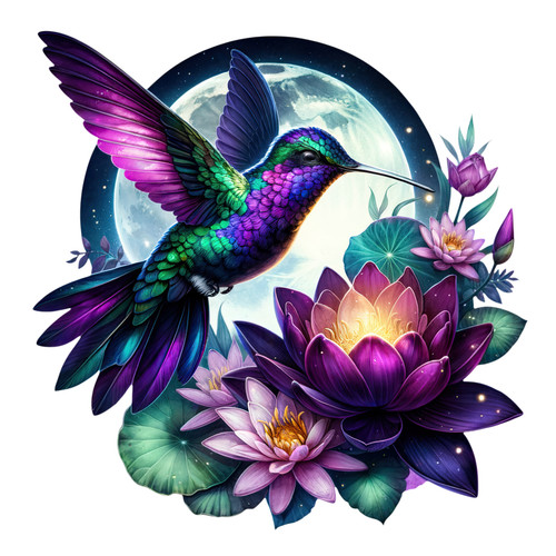 Violet lotus hummingbird vinyl - violet,