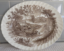 Ridgway Ironstone Large Staffordshire Oval Platter Hayride Design
