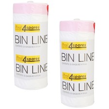 60 Pack of Extra Strong Plastic Bin Bag Liners For Brabantia 40-50L Size H Bins