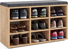 Honey Oak Grey Shoe Storage