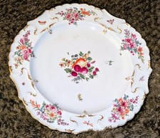 18th Century Chelsea Porcelain Floral Plate C.1760 With Gold Anchor Mark