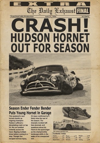 Cars retro newspaper front - -,