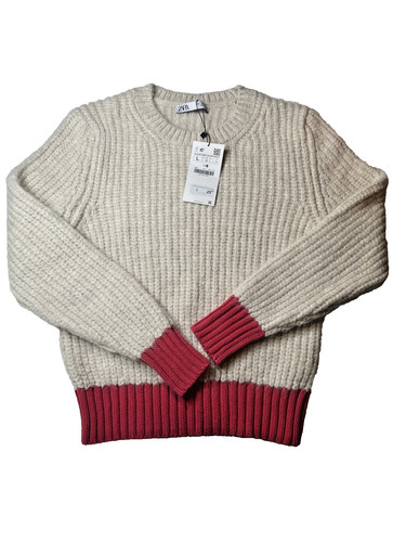 Zara knit chunky cream pink - knit,