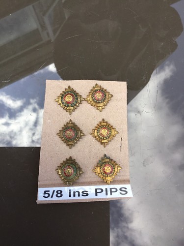 Six original ins brass - original, 5/8