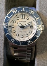 Citizen RELISTED! Men's Automatic Dive Watch White with Blue Bezel 44mm RRP £199