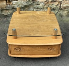 Ercol Light Elm Windsor Glass Top Coffee Table - Pandoras Box