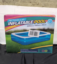 Rectangular Paddling Pool for Kids with Soft Inflatable Floor 262cm x 175cm 
