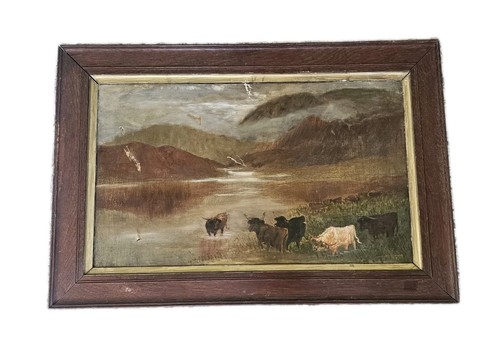 Large victorian oil painting - oil,