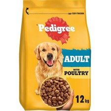 12 kg Pedigree Complete Adult Dry Dog Food Poultry and Vegetables Dog Biscuits