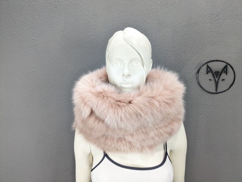 Fur fox cowl salmon - fox, brown