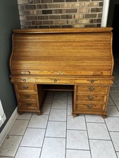 Solid Oak Craft Roll Top Desk