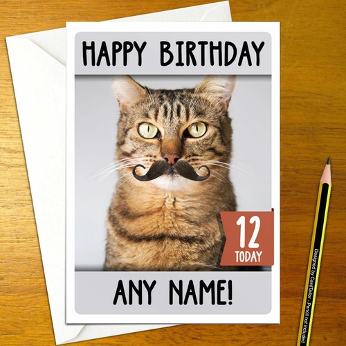 Cute cat personalised birthday - cute,